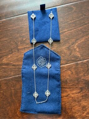 Tacori Silver Floral Station Long Necklace